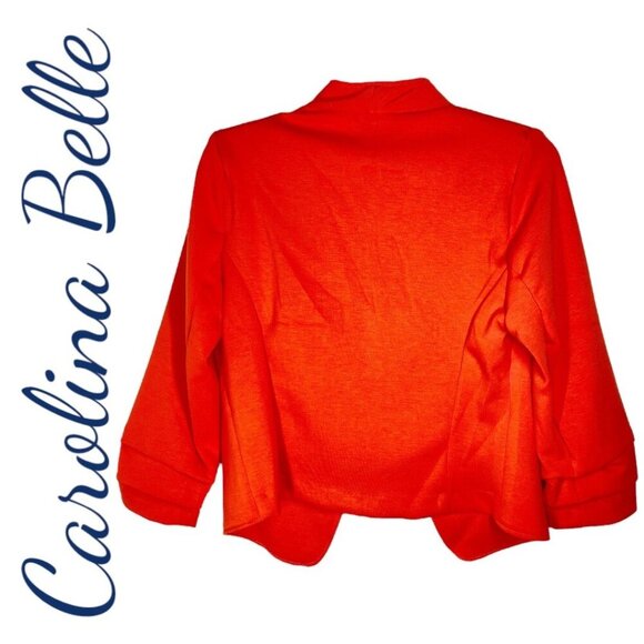 NWT CAROLINA BELLE OPEN BLAZER JACKED RUCHED 3/4 SLEEVES, SIZE XS - Picture 7 of 8